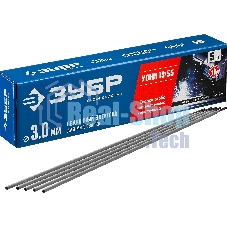 Электрод Зубр сварочный УОНИ 13/55 с основным покрытием, для ММА сварки, d 3.0 х 350 мм, 5 кг в коробке, Профессионал.