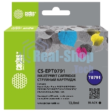 Картридж струйный Cactus CS-EPT0791 (T0791) черный (13.8 мл) для Epson Stylus Photo 1400/1500/PX700/710