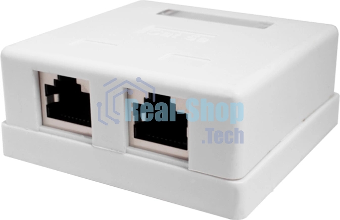 Розетка компьютерная Suprlan 10-0308-1 наклад. RJ45 2 кат. 5E FTP белый