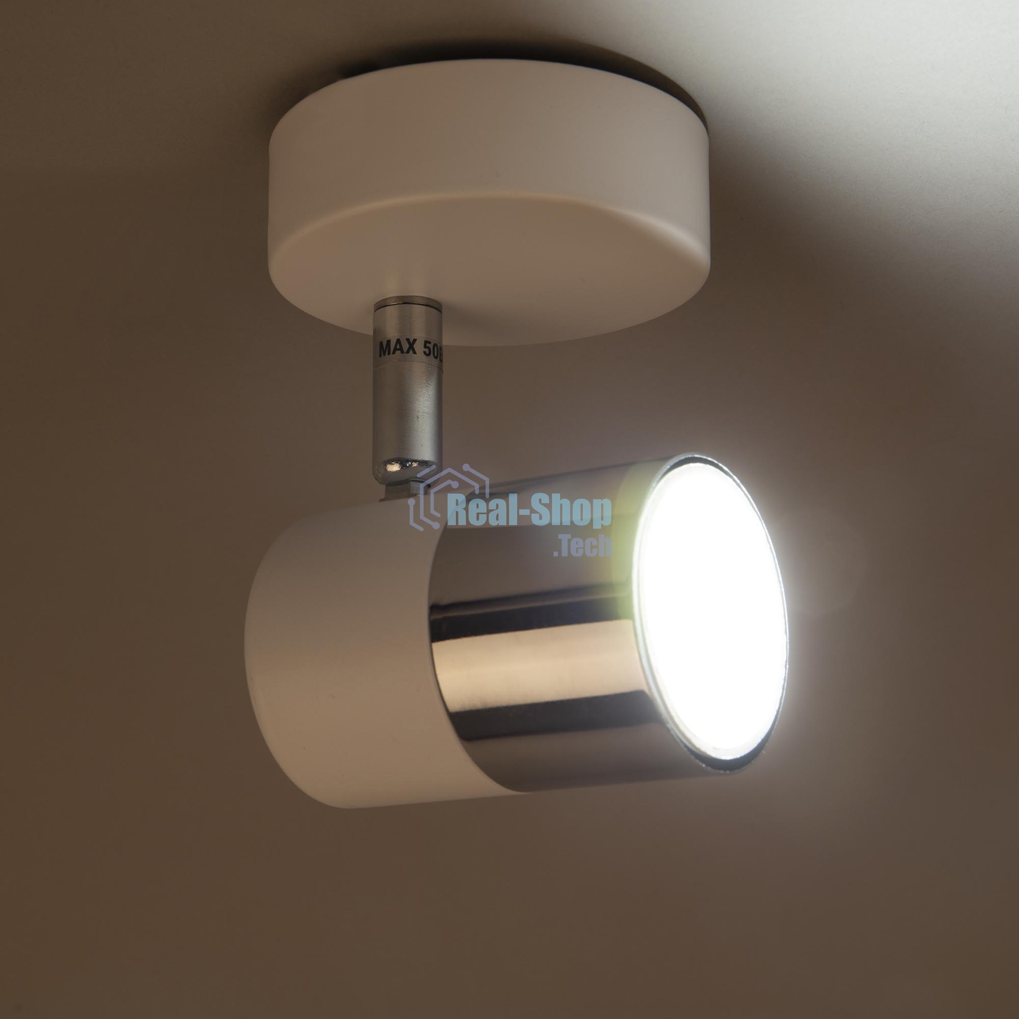 Светильник Hiper Светильник встраиваемый белый + Хром H078-1 Поворотный, мощность ламп до 50Вт Размер 13х27