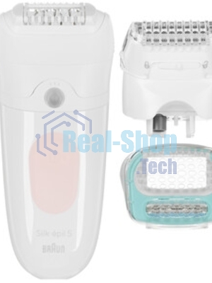 Эпилятор Braun SE5-050 скор.:2 насад.:4 от электр.сети от аккум. белый/розовый