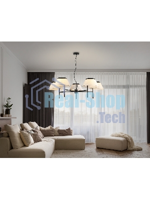 Люстра Ambrella light LH72453/5 BK/WH черный/белый Е14/5 max 40W D1000*290-1080