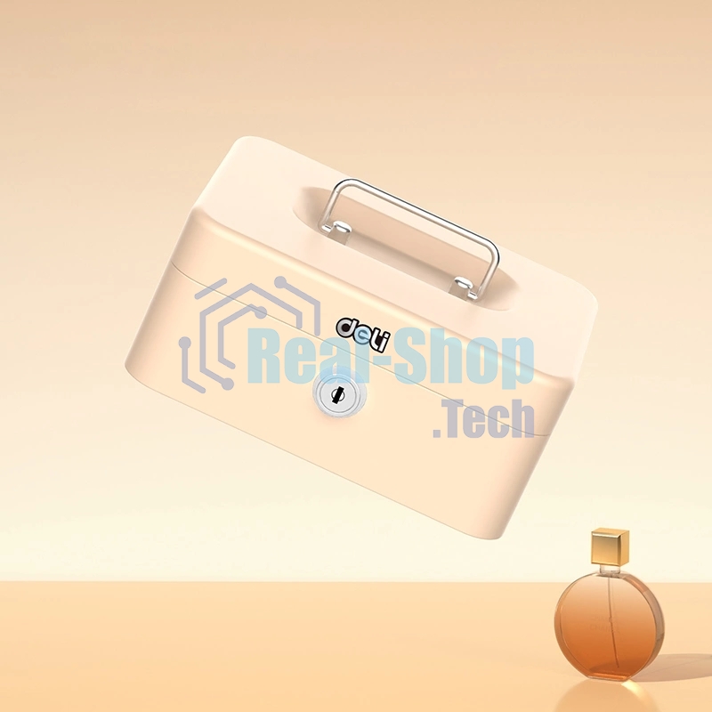 Сейф для денег Deli ET502 90х 200х 160 мм ключевой, бежевый