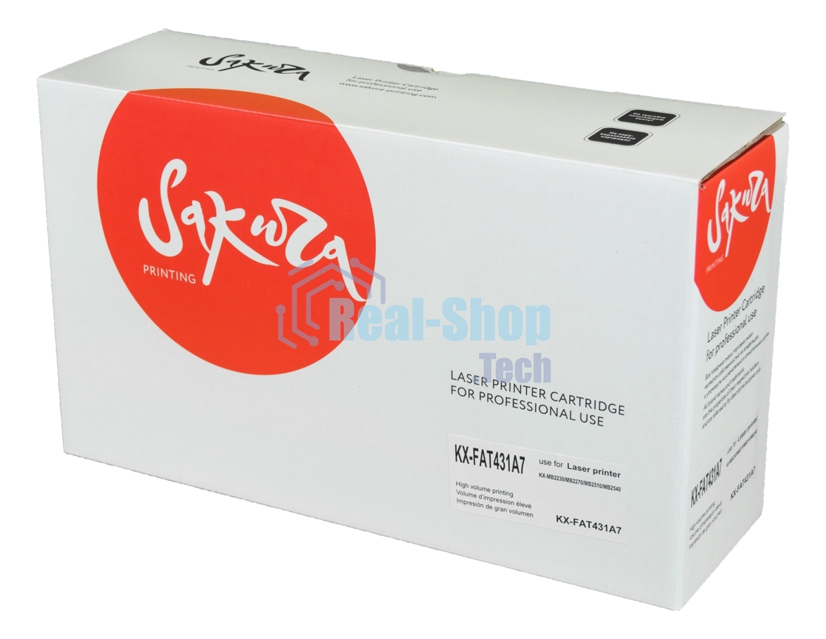 Картридж Sakura KXFAT431A7 для Panasonic KX-MB2230RU, KX-MB2270RU, KX-MB2510RU, KX-MB2540RU, черный, 6000 к.