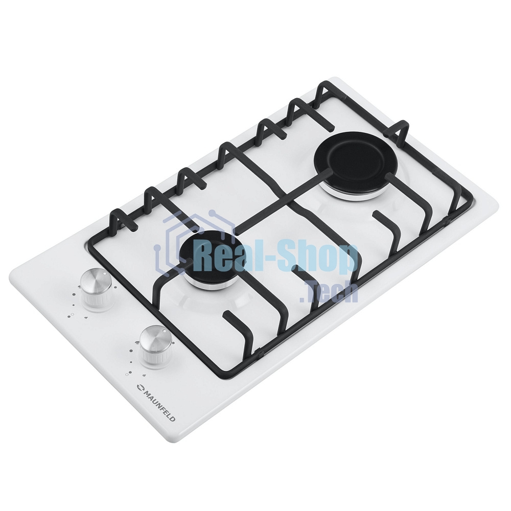 Газовая варочная панель Maunfeld EGHE.32.3EW/G Домино, • Тип: газовая 30см • Тип установки: независимая • Управление: фронтальное, переключатели поворотные • Нагревательный элемент: конфорка, 2шт • Мощность конфорок, Вт: 2600, 1700 • Материал исполнения: 