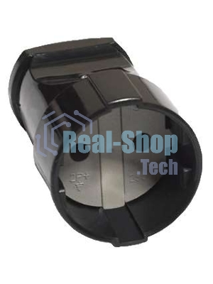 Штепсель без заземл. черный UNIVersal А0115