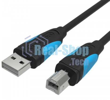 Кабель Vention USB 2.0 AM/BM - 3 м. черный VAS-A16-B300