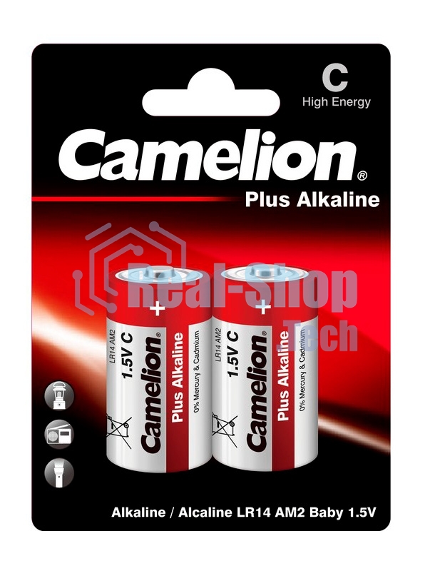 Элемент питания алкалиновый Camelion LR LR14 BL-2 (блист.2шт) 1.5 В