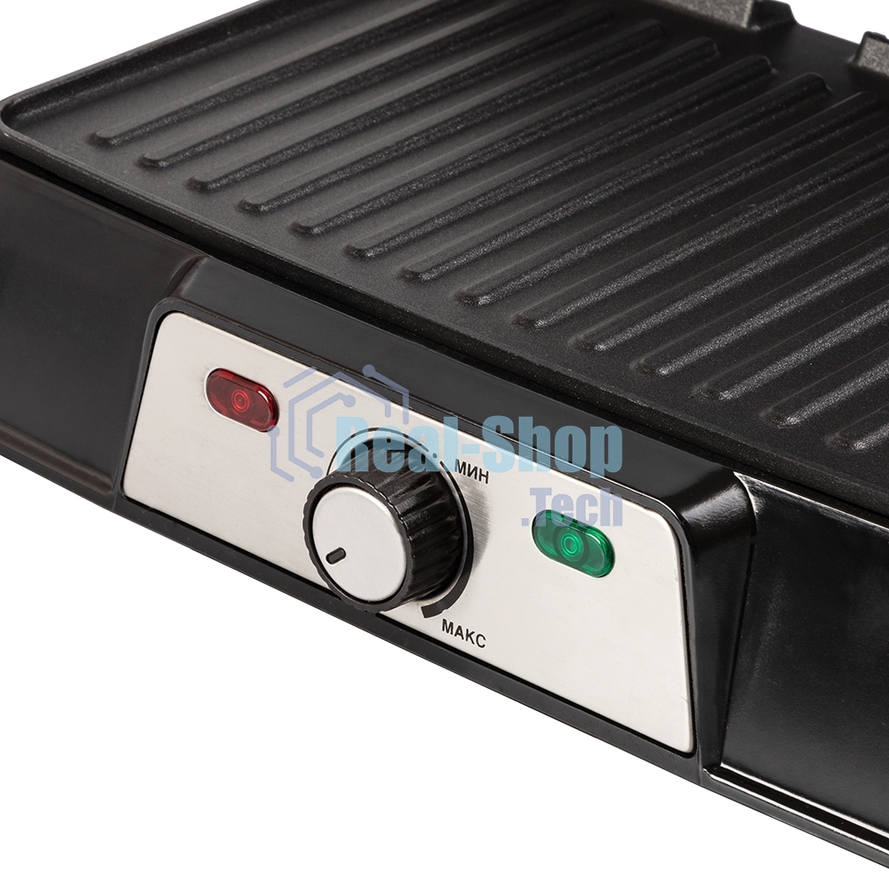 Гриль-пресс электрический Endever Grillmaster 220, серебристый/черный