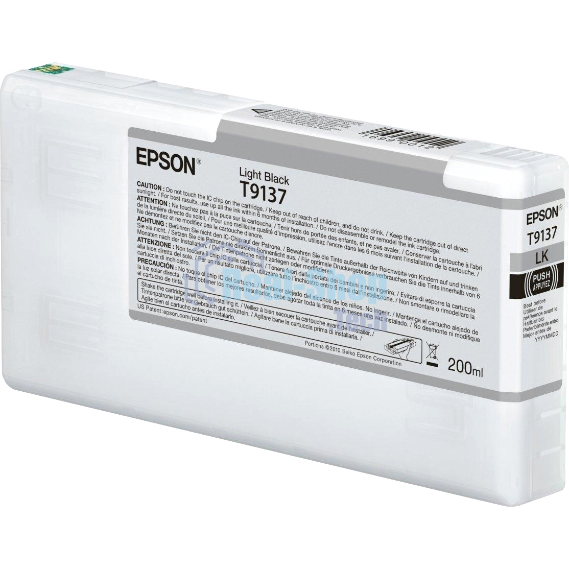 Картридж струйный Epson T9137 с серыми чернилами (200ml) для плоттеров SC-P5000 (C13T913700)