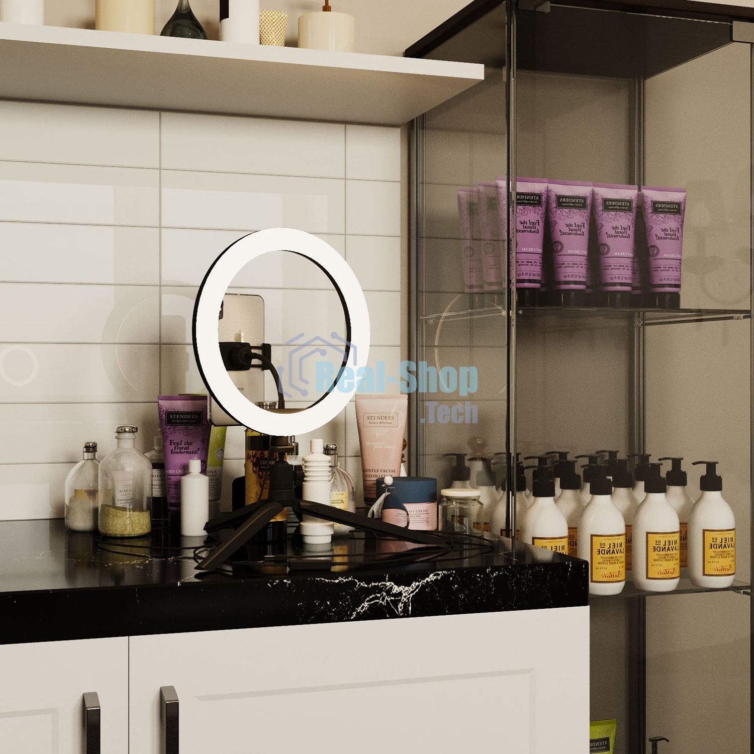 Светильник кольцевой Gauss 14W 700lm 3000-6500K 5V USB IP20 260x23мм черный дим пульт LED