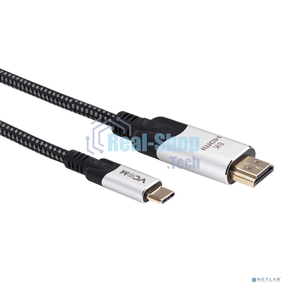 Кабель-адаптер VCOM USB 3.1 Type-Cm --> HDMI A(m) 8K@30Hz, 1,5 м,Alumi Shell,