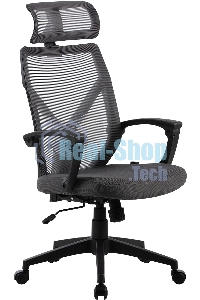 Кресло компьютерное Cactus CS-MC414-GY черный/серый, сетка/ткань, с подголов. крестов. пластик, пластик черный