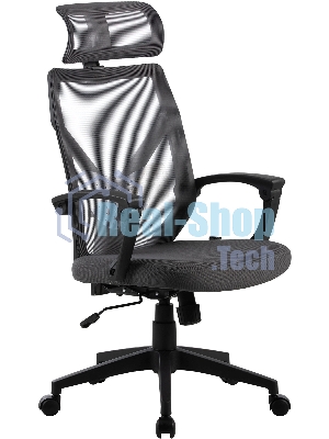 Кресло Cactus CS-MC414-GY черный, сетка, подголовник