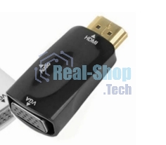 Переходник HDMI на VGA c аудио черный