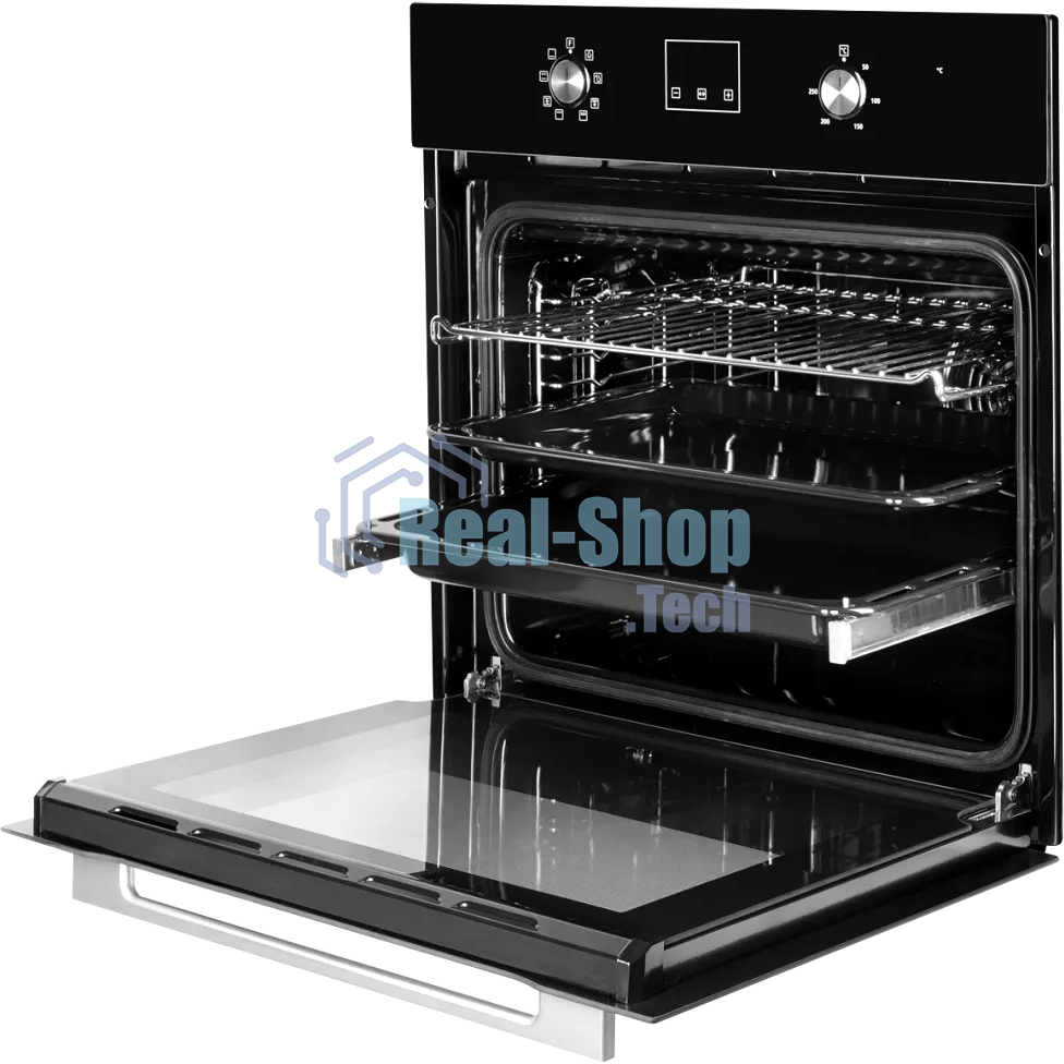 Встраиваемый духовой шкаф MOE 6183 B 60 см, 8 режимов, High-Tech, 70 л, гидролизная очистка, черный