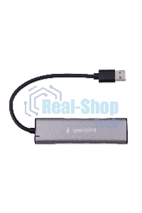 Разветвитель USB3.1 Gembird UHB-U3P7-01, 7хUSB, с доп.питанием (порт Type-C), кабель USB 19см, алюминий, коробка