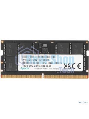 Оперативная память Apacer, DDR5, 32Gb (1x32Gb), 4800MHz, CL40, SO-DIMM