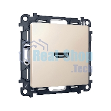 Комплект механизма розетки HDMI 2.0 ALFA Бежевый матовый 40V/500mA 2.0GHz 5-18Gbit/s QUANT (AP3340, VM222) MA334010
