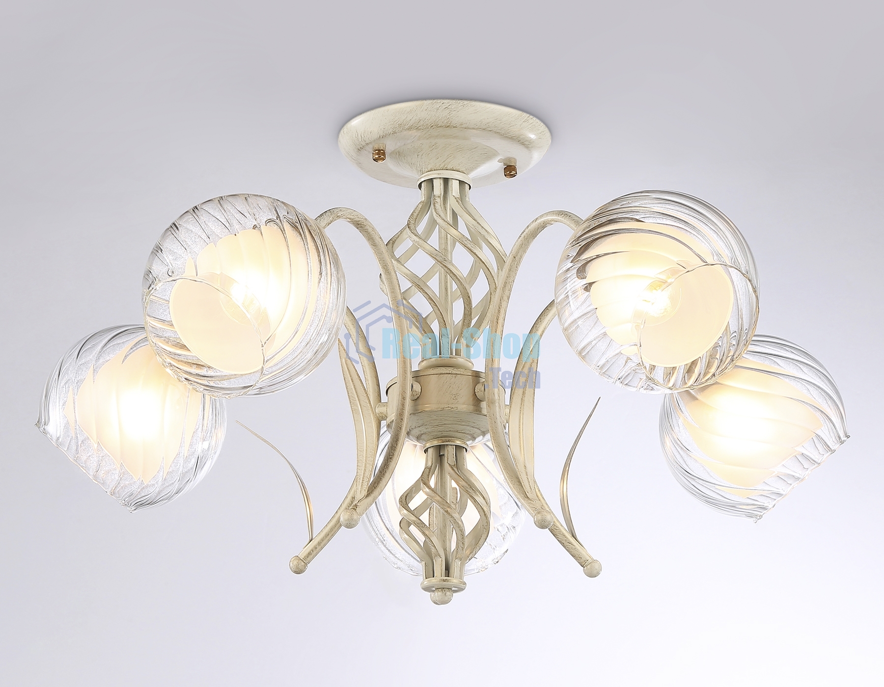 Светильник Ambrella light TR3066/5 WH/GD белый/золото E27*5 max 40W D590*340