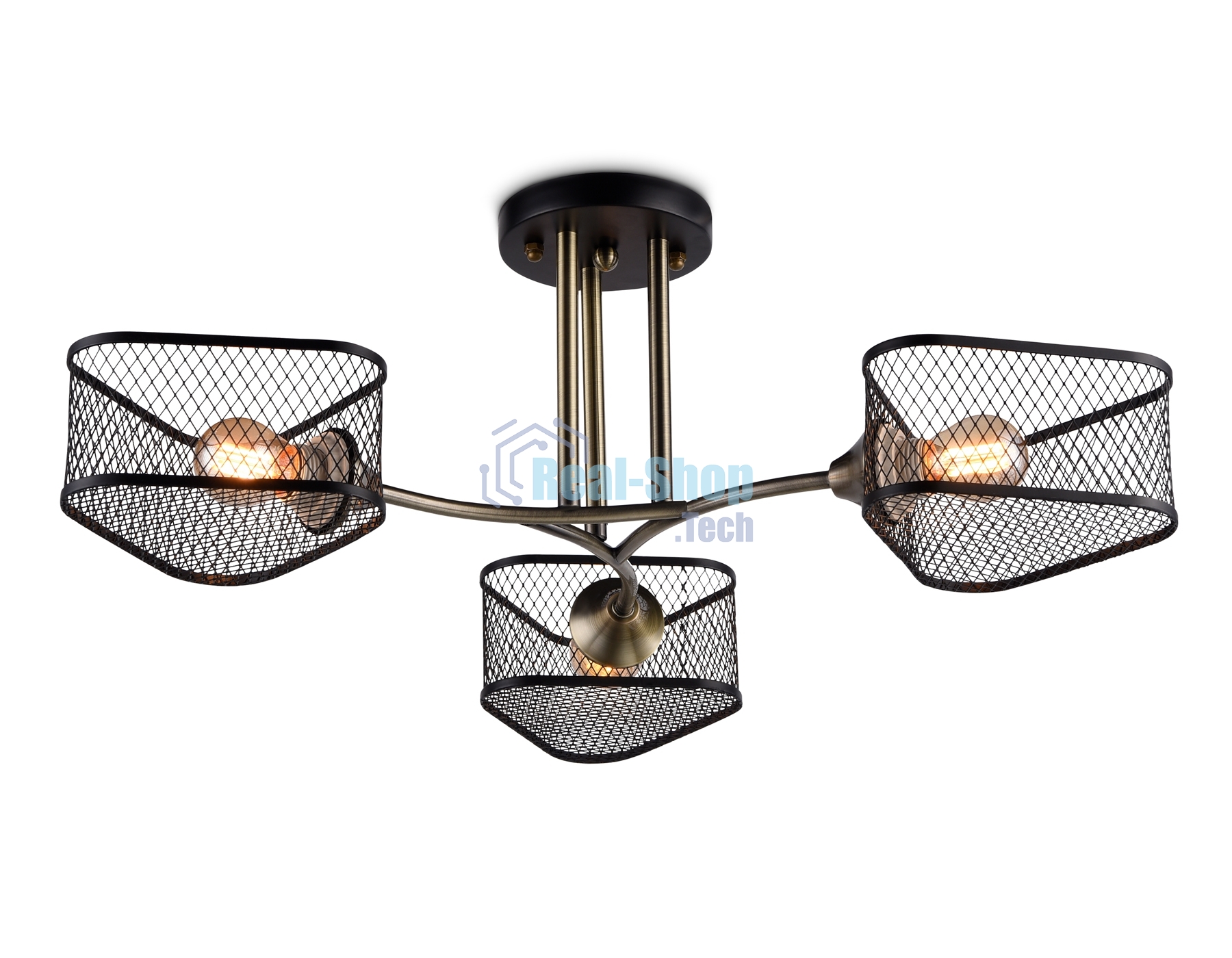 Светильник Ambrella light TR80171/3 SB/BK бронза/черный E27/3 max 40W D600*215