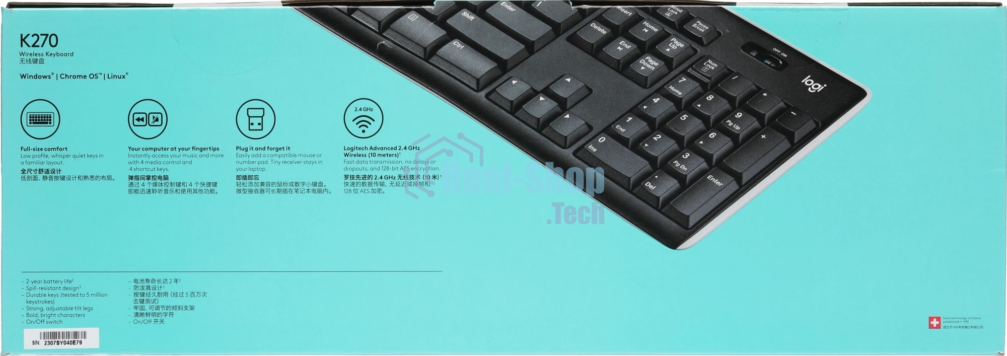 Клавиатура беспроводная Logitech Keyboard K270 Wireless 920-003757/920-003058