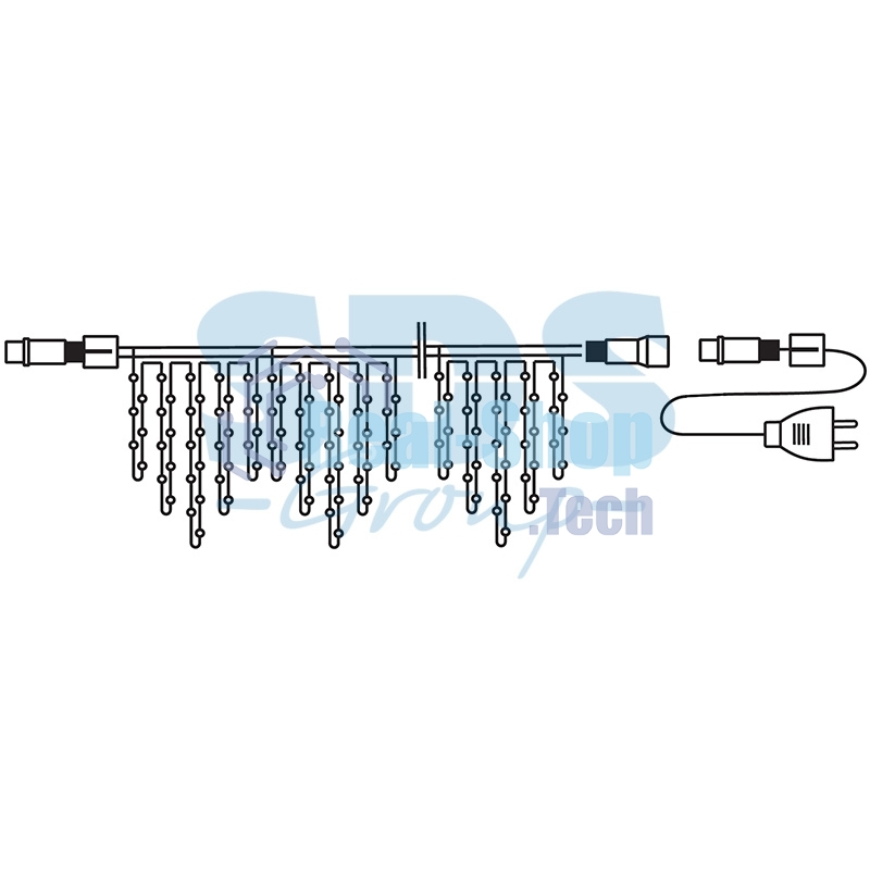 Гирлянда Neon-night Айсикл (бахрома) светодиодный, 4,8 х 0,6 м, прозрачный провод, 230 В, диоды белые, 176 LED