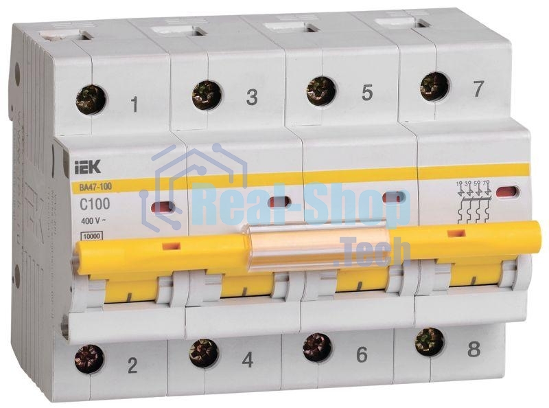 Выключатель автоматический модульный 4п C 100А 10кА ВА47-100 ИЭК MVA40-4-100-C