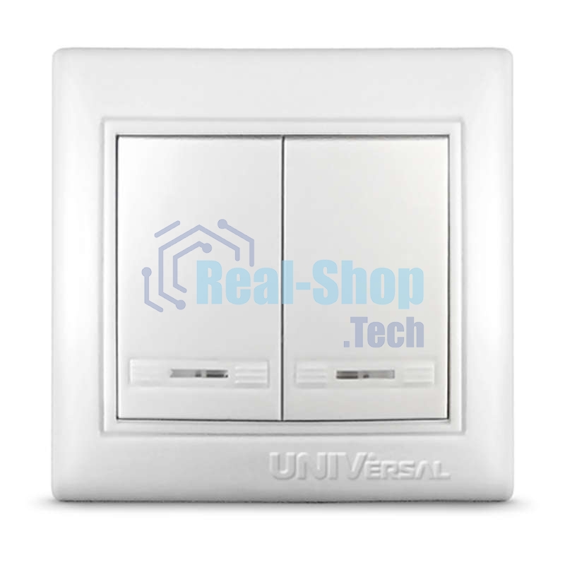 Выключатель 2-кл. СП Севиль 10А IP20 с индик. белый Universal С0123