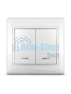 Выключатель 2-кл. СП Севиль 10А IP20 с индик. белый Universal С0123