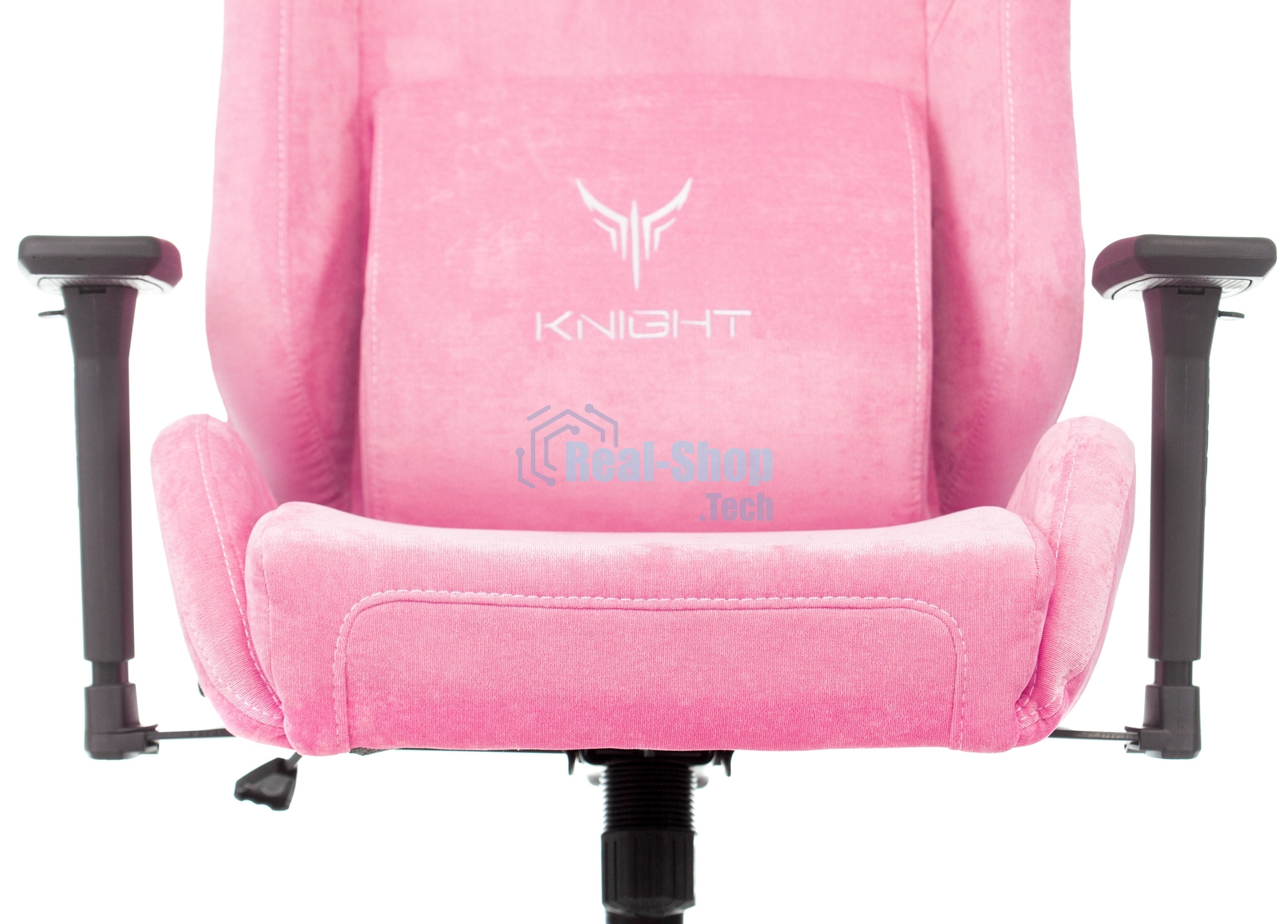 Кресло игровое Knight N1 Fabric розовый Velvet 36 с подголов. крестовина металл