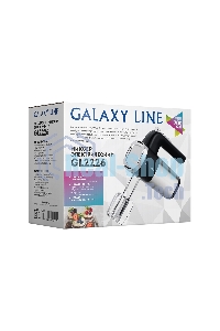 Миксер электрический Galaxy Line GL 2226, черный с серебристым, ручной, 700 Вт, 5 скоростей + режим 