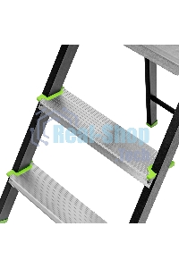 Стремянка Сибртех 3 ступени, стальной профиль, алюминиевые ступени