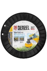 Леска для триммера Denzel двухкомпонентная звезда, 2,7 мм х 202 м, на DIN катушке EXTRA CORD