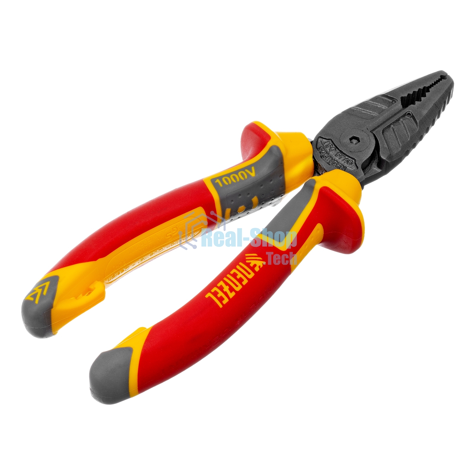 Плоскогубцы комбинированные Denzel диэлектрические трехкомпонентные рукоятки до 1000 В, 165 мм