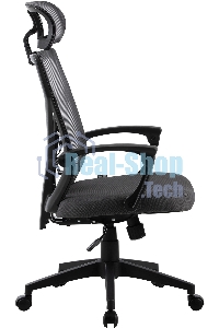 Кресло компьютерное Cactus CS-MC414-GY черный/серый, сетка/ткань, с подголов. крестов. пластик, пластик черный