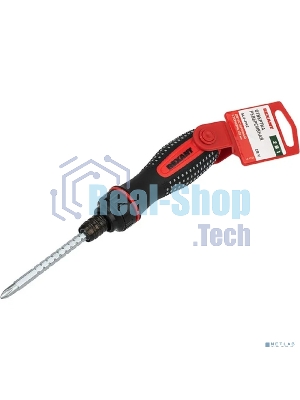 Отвертка реверсивная комбинированная Rexant двухсторонний стержень 120 мм (крестовая PH 2, шлицевая SL 6 мм), двухкомпонентная рукоятка