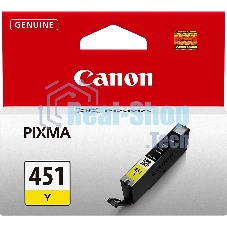 Картридж струйный CLI-451Y (6526B001) для Canon PIXMA iP7240/MG6340/MG5440, Желтый(Yellow), 344стр.