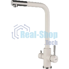 Кухонный смеситель GranFest Quarz GF-Z-5421, Г-образный, кран под фильтрованную воду, белый