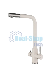 Кухонный смеситель GranFest Quarz GF-Z-5421, Г-образный, кран под фильтрованную воду, белый