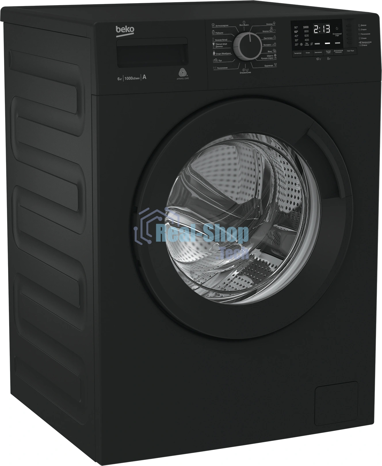 Стиральная машина Beko WSRE6512ZAA черный, загрузка фронтальная 6 кг, 1000 об/мин., класс: А