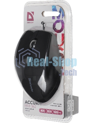 Мышь проводная Defender Accura MM-362 черный, 1600 dpi, USB, кнопки - 6