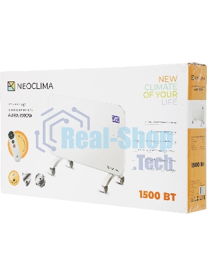 Конвектор электрический Neoclima AURA-1500W белый, 1500 Вт, 20 м2, электронный термостат, Wi-Fi