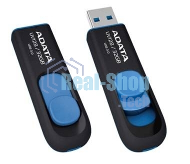 Флешка USB ADATA UV128 (AUV128-128G-RBE), 128Gb, USB 3.0, R/W 100/30, черный/синий