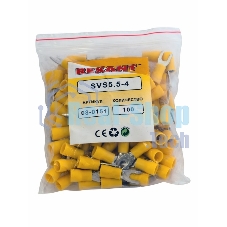 Наконечник вилочный изолированный Rexant 4.3 мм 4-6 мм (НВи 6.0-4/НВи 5,5-4) желтый 08-0151