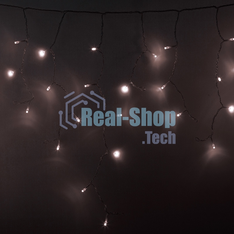 Гирлянда Neon-night Айсикл (бахрома) светодиодный, 4,8 х 0,6 м, прозрачный провод, диоды теплый белый, 176 LED