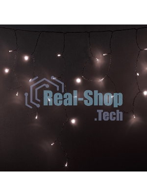 Гирлянда Neon-night Айсикл (бахрома) светодиодный, 4,8 х 0,6 м, прозрачный провод, диоды теплый белый, 176 LED