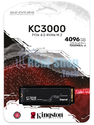 Накопитель SSD Kingston KC3000, 4Tb, PCIe 4.0 x4, M.2 2280, NVMe, R/W 7000/7000, с радиатором
