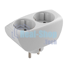 Тройник ЭРА SP-2e-W 2 гнезда, с заземлением, со шторками, белый