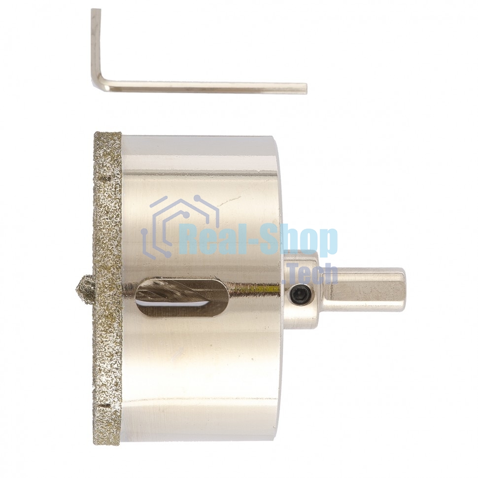 Сверло алмазное Matrix по керамограниту, 75 х 67 мм, 3-гранный хвостовик